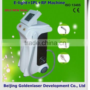 Permanent 2013 Hot Selling Multi-Functional Beauty Equipment E-light+IPL+RF Machine Double Chin Removal Wrinkle Removal