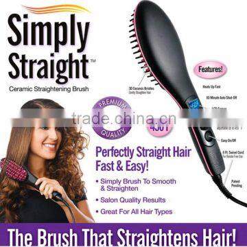 Hot Sell Amazon LCD Fashion simply straightener brush comb