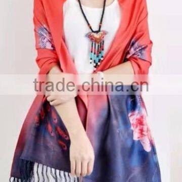 2016 New Fashion Custom Printed 100% Silk Scarf photo-2