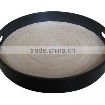 Round serving tray, Vietnam bamboo tray with eco friendly process