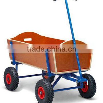 Kids wood wagon with canopy Wood pull cart Kids garden wagon beach cart TC4203B