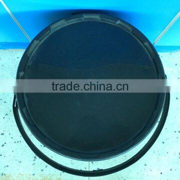 Black Plastic Barrel Pail Bucket 10 Gallon Bucket With Handle photo-2