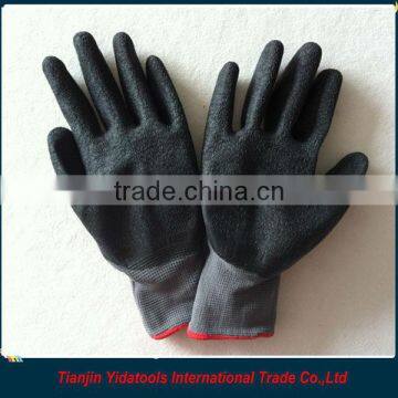 Nylon Lined Black Latex Palm Gloves photo-4