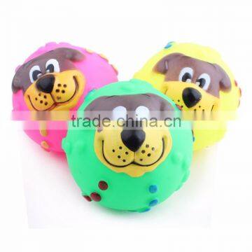 Evade glue pet toys ball with dog face on ball size 7 cm