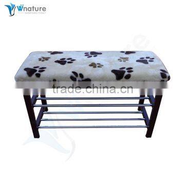 Large Rectangular Modern White Leather Bench With Shoes Storage Rack Eco-Friendly photo-2