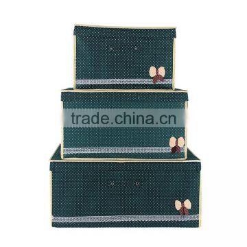 N494 Household Non Woven Box Foldable Bowknot Polka Dot Storage Box photo-5
