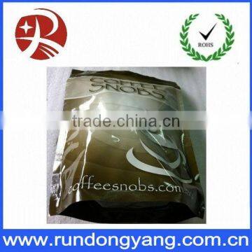 foil bottom gusseted Zip lock coffee bag with degassing valve