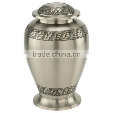 Pewter Leaf Band Cremation Urn