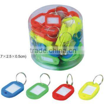 Coloured Plastic Key Fobs Luggage ID Tags Labels Keyrings with Name Cards