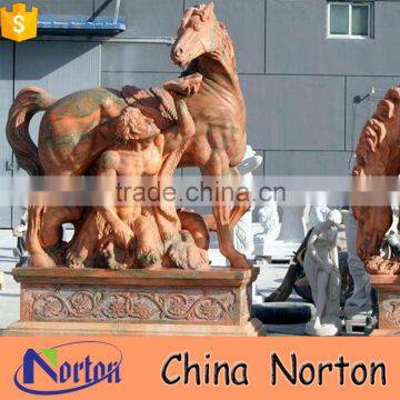 high quality sunset red marble life size horse statue for sale NTBM-H026X