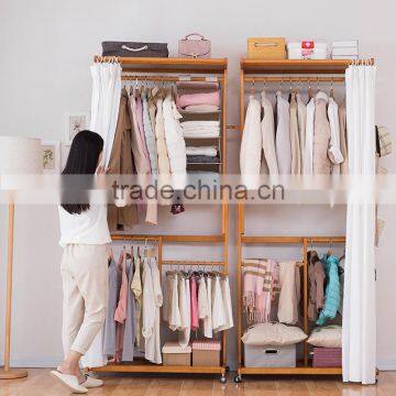 Cabinet Type Wooden Coat Hanger Wooden Clothes Rack for Bedroom photo-4
