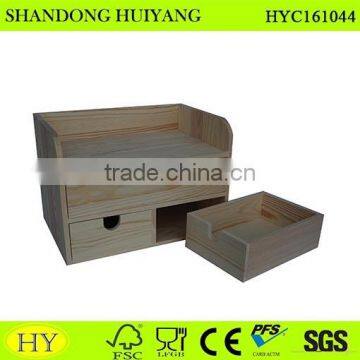 FSC Storage Box Wooden Desktop Organizer photo-2