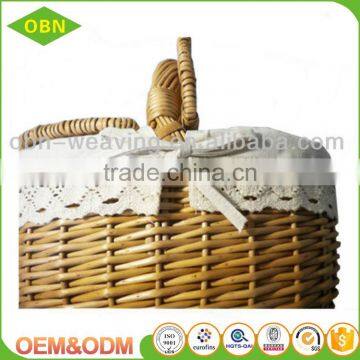 Custom Cheap Hand Woven Wicker Empty Picnic Basket Wholesale photo-5