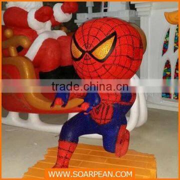 Cute Cartoon Characters Fiberglass Spider-man Statue