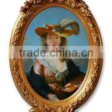 FA-053G-01woman Portrait Canvas Oil Painting With Frame photo-5
