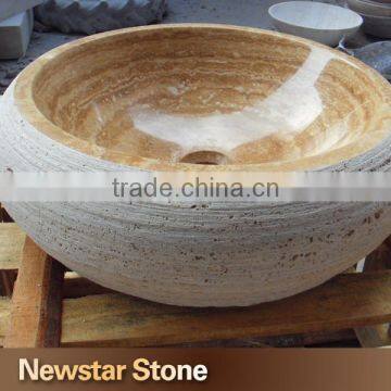 Made in China polished travertine natural stone outdoor sink