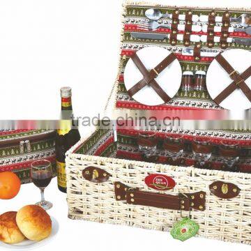 Nice Camping Food Drink Willow Picnic Basket for Sale With Cooler photo-4