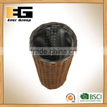 Cylindrical Brown Hand Woven Flowerpot With PVC Inner/Garden Basket photo-2