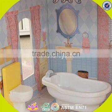 2017 New Design Kid Wooden Doll House Kits Lovely Wooden Girls Doll House Kits W06A218 photo-3