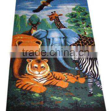 China Supply Forest Animals Cute Design Microfiber Print Beach Towel