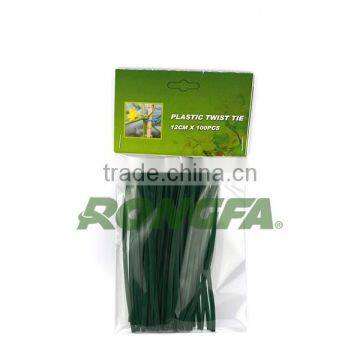 2.6mm x 15cm Green Pvc Plastic Plant Twist Tie for Gardening photo-2