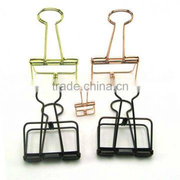 creative butterfly empty metal wire folder binder clips with strong strength in golden and rose copper