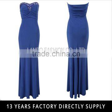 Blue Diamonds Sleeveless Chiffon Maxi dress Latest Gown Designs