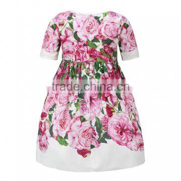 2017 Wholesale Rose Printed Family Mother and Daughter Fitted Dress photo-2