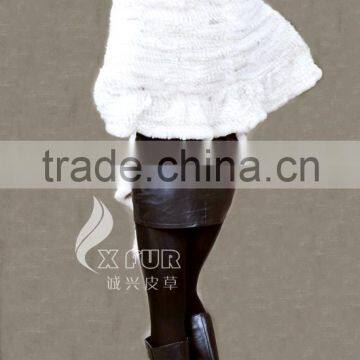 CX-B-28 High Quality Ladies Fur Shawl Genuine Rabbit Fur Women Cape Dresses photo-3