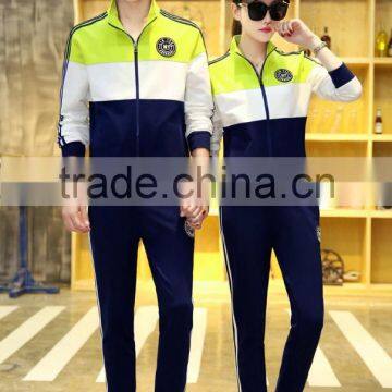 Wholesale new design gym sports tracking suits couple 80%cotton+20%polyester