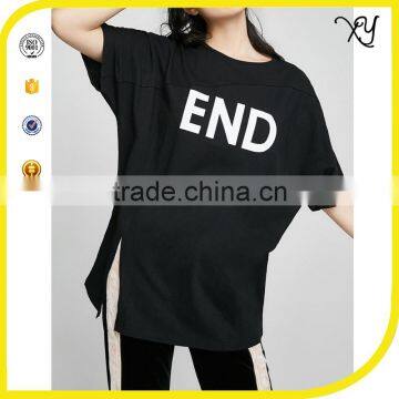 2017 Wholesale White T-shirt Custom Screen Printing Longline t Shirt