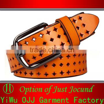 Genuine Leather Belts for Women Fashion Wide Orange Belts Waist Leather Belt