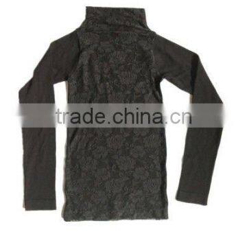 lace front long sleeve high neck seamless underwear