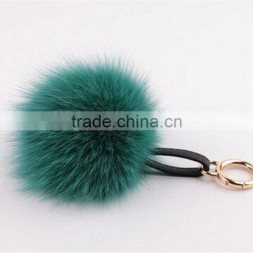 Myfur Custom Beautiful Colors Large Fox Fur Ball Phone Pendant Fox Fur Pompom Key Chain photo-2