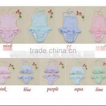 Novelty Promotional Monogrammed Striped Bathing Suit Seersucker Swimsuit photo-4