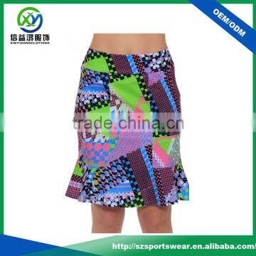 High Quality Quick Dry Polyester Stretchy Lady Skort Sublimation Golf Skirt With Pleated Bottom