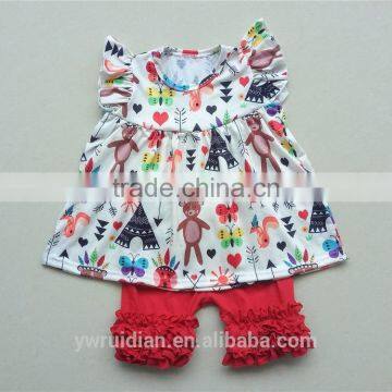 yiwu clothes baby girl's outfits flutter dress shirts summer icing shorts shorts outfits