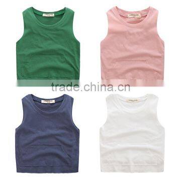 Wholesale summer sleeveless cotton boys casual children tops