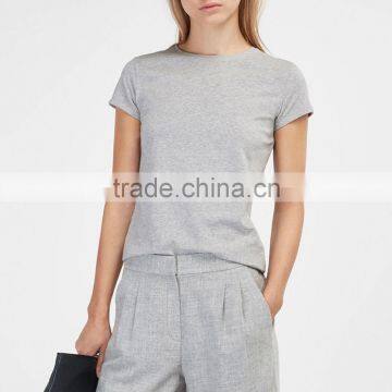 OEM Facotory China Wholesale Casual Customized Crew Neck Short Sleeve 95 Cotton /5 Elastane Blank T-shirt Women photo-3