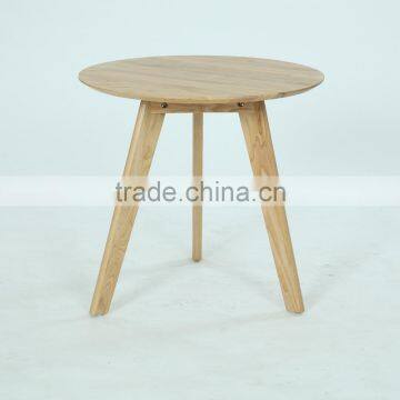 Round Top Side Table Solid Wood Living Room End Table photo-2