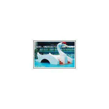 Water Park Equipment Small Swan Kids Water Slide, Fiberglass Water Pool Slides For Kids