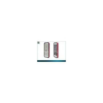 Durable Rubber And Molded Plastic 2tone Hybrid Bumper For Iphone 5 With Metal Button
