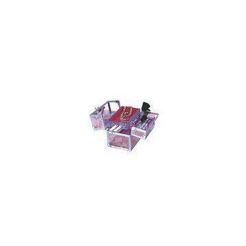 OEM Acrylic Cosmetic Organizer Pink Makeup Train Case Pretty Storage Boxes
