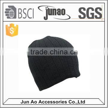 cheap plain 100 acrylic knitted beanies/thick custom acrylic knitted cuff beanie