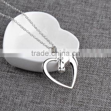 Horse Heart Horse's Head Pendant Necklace Mares Necklace Silver Horse Heart in Love Charm photo-4