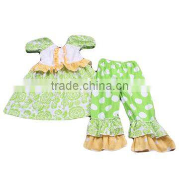 chinese clothing manufacturers short sleeve florla print dress set newest summer outfits 2017 boutique baby outfit