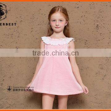 Frozen Original Design Best Price Cotton Casual Dress Designs for Pakistani Girls Lace Child Dress photo-2