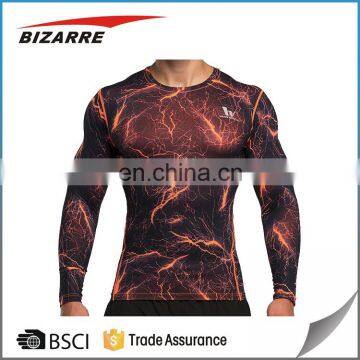 New fitness sublimated men Sportswear t shirt gym tights tee shirts fitness Wear