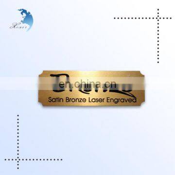 High Quality Custom Laser Engraved Satin Bronze Nameplates