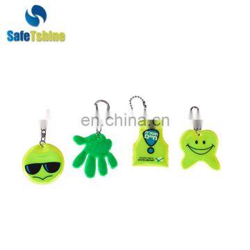 Factory custom reflective cute handmade pvc keychain